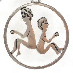 Mexican Gemini Twins Pendant Sterling Silver