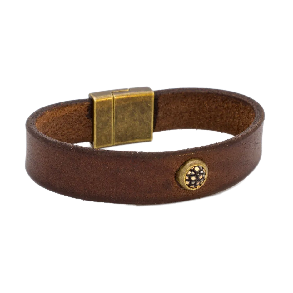 Milky Way Bespoke Leather Bracelet with Stingray