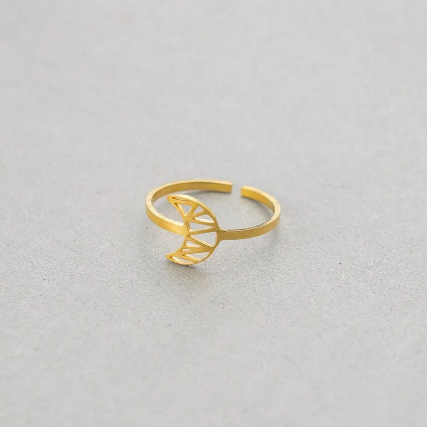 Minimalistic Jewelry Tiny Cute Hollow Moon Ring