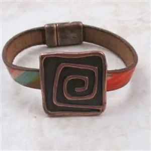 Multi-colored Flat Leather with Copper focus