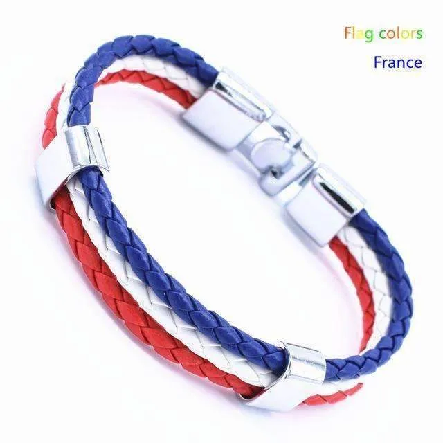 National Flag Leather Unisex Bracelet