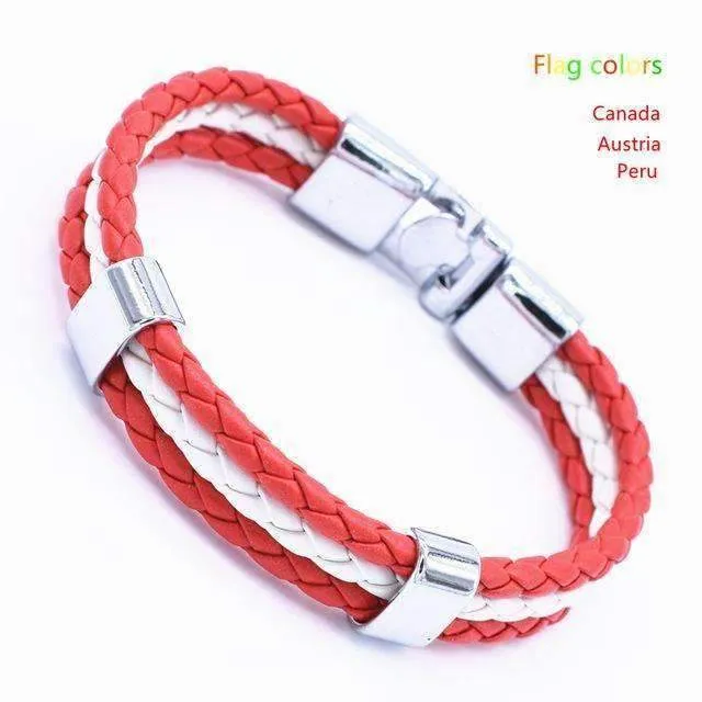 National Flag Leather Unisex Bracelet