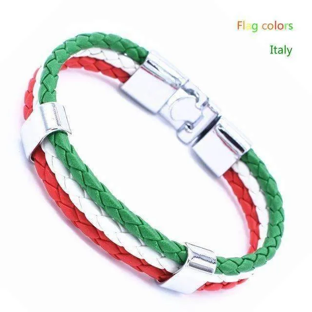 National Flag Leather Unisex Bracelet