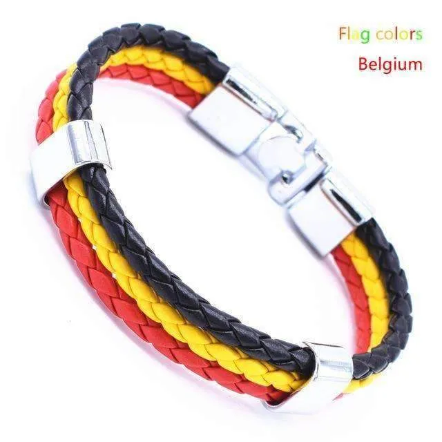 National Flag Leather Unisex Bracelet