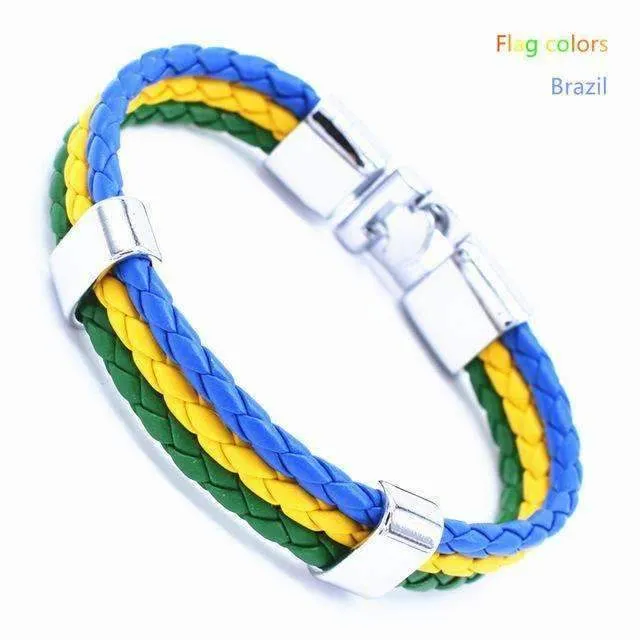 National Flag Leather Unisex Bracelet