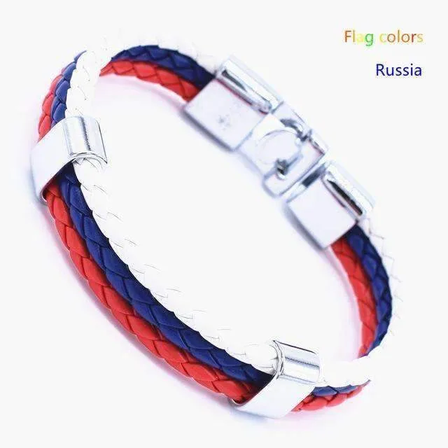 National Flag Leather Unisex Bracelet