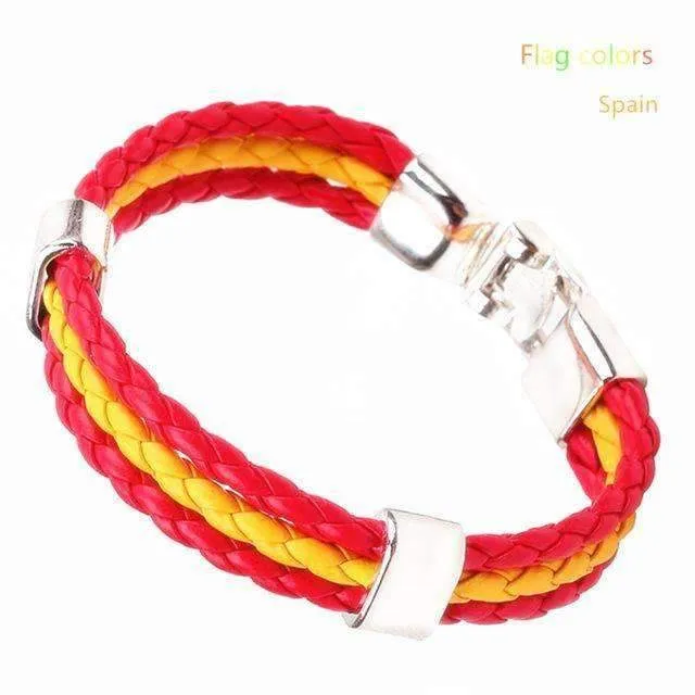 National Flag Leather Unisex Bracelet