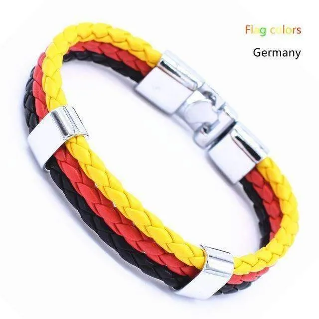 National Flag Leather Unisex Bracelet