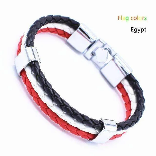 National Flag Leather Unisex Bracelet