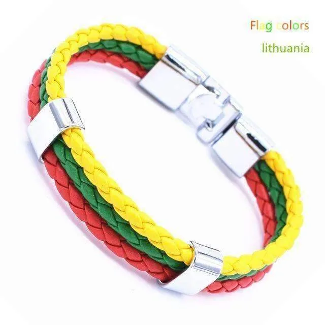 National Flag Leather Unisex Bracelet