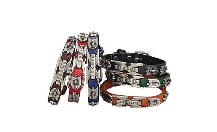 New Colors Options Punk Rock Woman Genuine Leather Bracelets