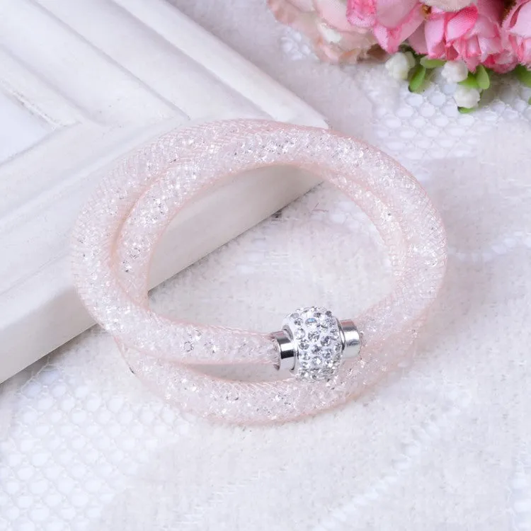 NEW Fashion Jewelry Handmade Stardust Crystal Rhinestone Bracelets Women Charm Bangle