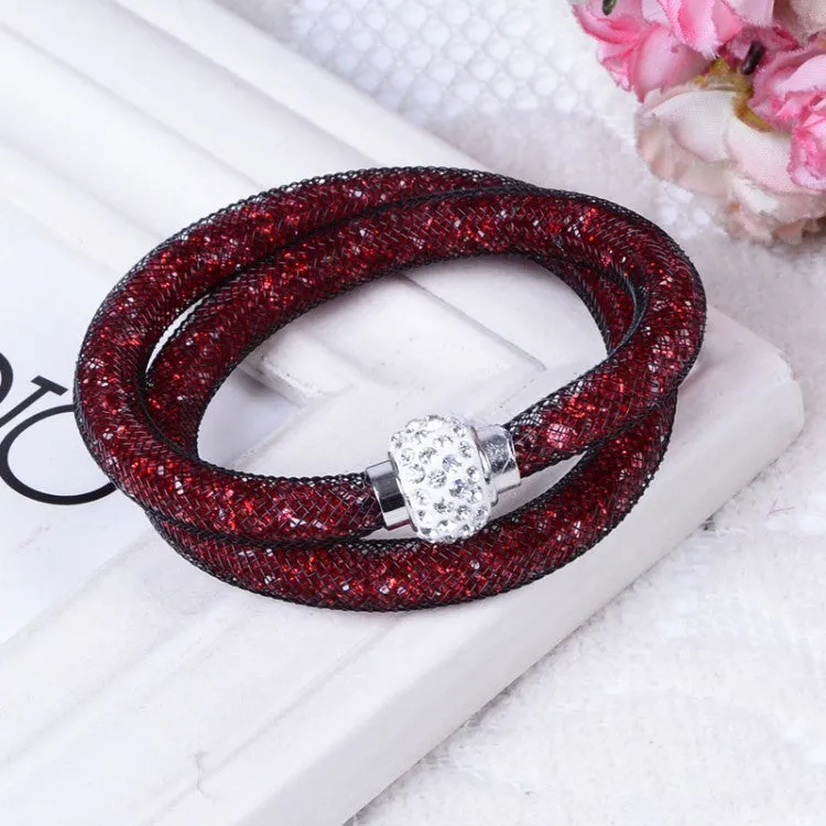 NEW Fashion Jewelry Handmade Stardust Crystal Rhinestone Bracelets Women Charm Bangle