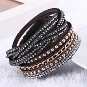 New Unisex Multilayer Leather Bracelet Christmas Gift Charm Bracelets Vintage Jewelry For Women