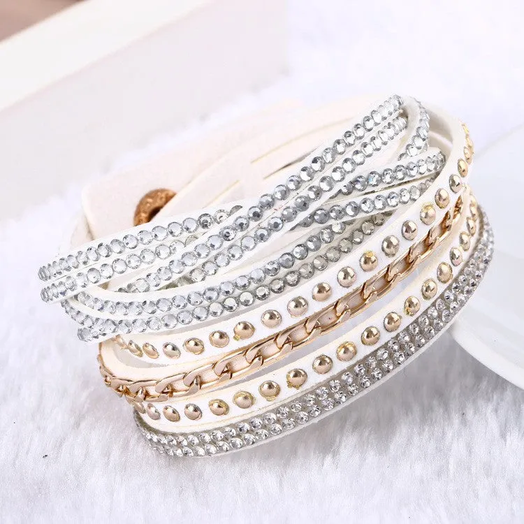 New Unisex Multilayer Leather Bracelet Christmas Gift Charm Bracelets Vintage Jewelry For Women