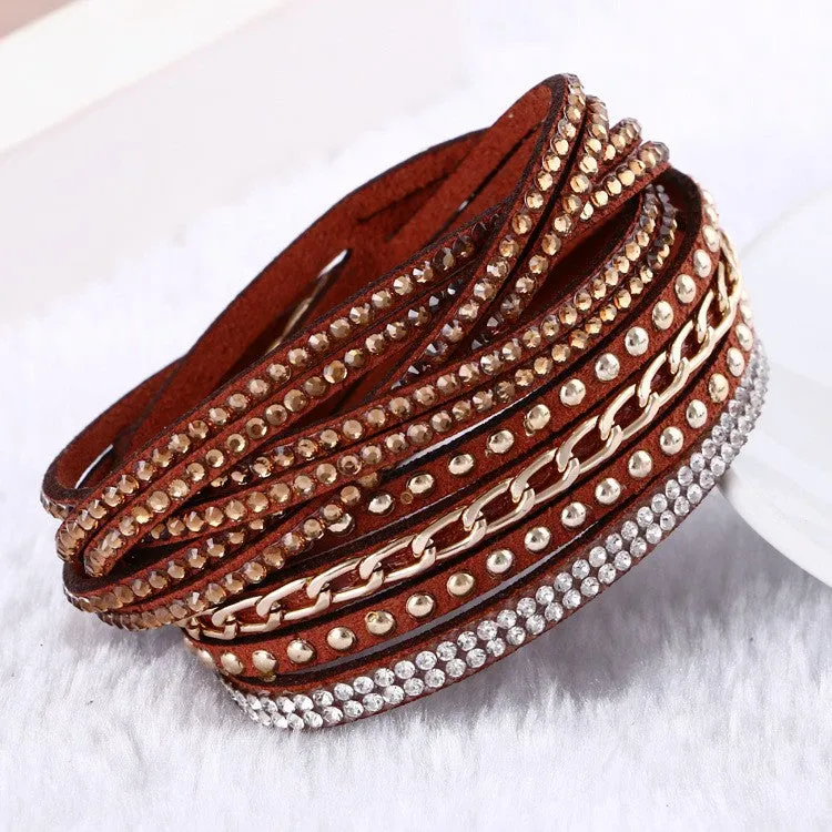 New Unisex Multilayer Leather Bracelet Christmas Gift Charm Bracelets Vintage Jewelry For Women