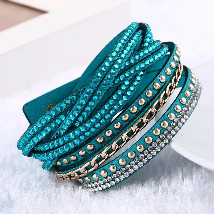 New Unisex Multilayer Leather Bracelet Christmas Gift Charm Bracelets Vintage Jewelry For Women