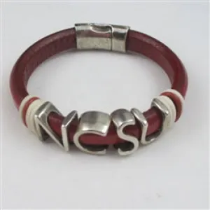 North Carolina State  Regaliz Leather Bracelet