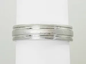 Novell Designer Men's 6mm Wide Brushed Wedding Band Ring Platinum Size 12