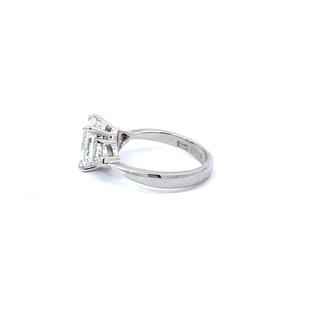 Oval and Heart Diamond Three Stone Ring