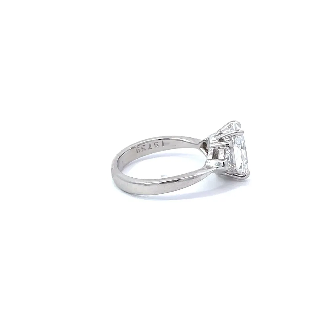 Oval and Heart Diamond Three Stone Ring