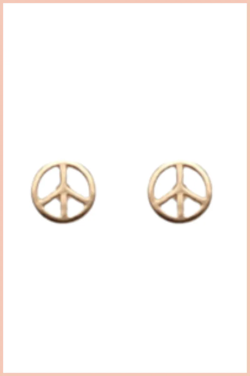 PEACE SIGN STUD EARRINGS