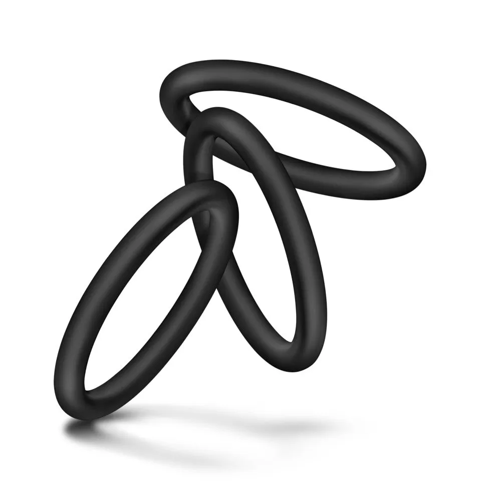 Performance By Blush® | VS1: Black Medium Penis Rings (3-Pack) - Made with Puria™ Silicone