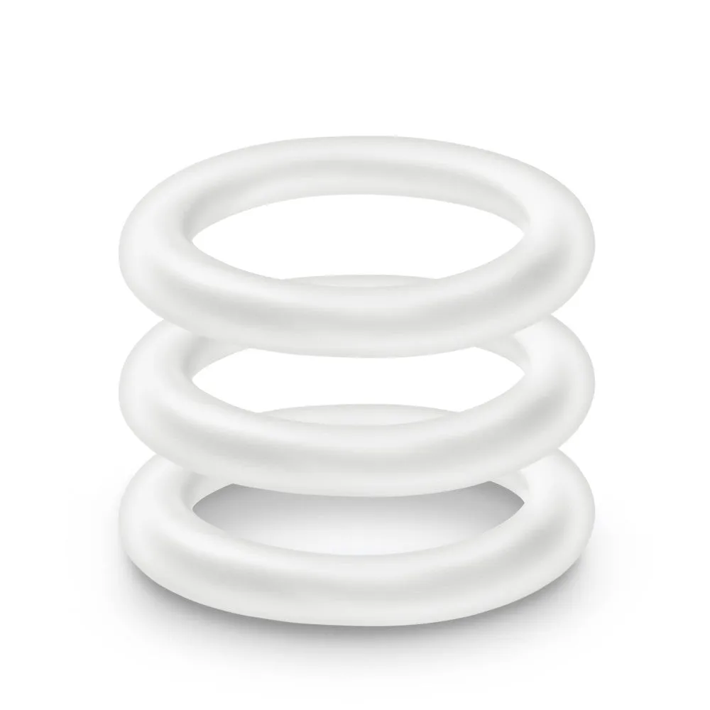 Performance By Blush® | VS2: Glow In The Dark White Small Penis Rings (3-Pack) - Made with Puria™ Silicone