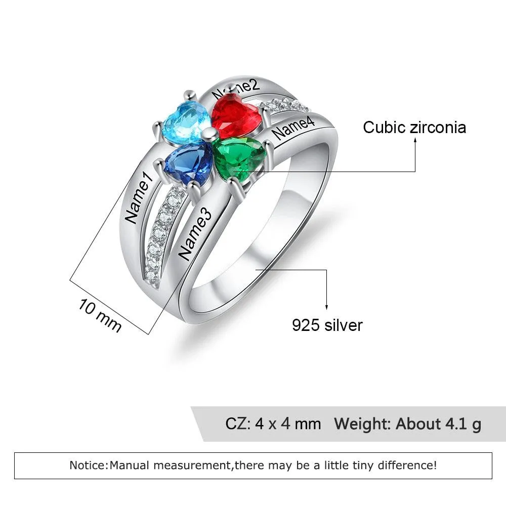 Personalized 925 Sterling Silver Promise Ring On-Trendy Fashion Jewelry Gift Suitable To All Women