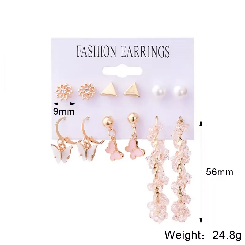 Pinapes Design Earrings for Women and Girls (Set of 6)