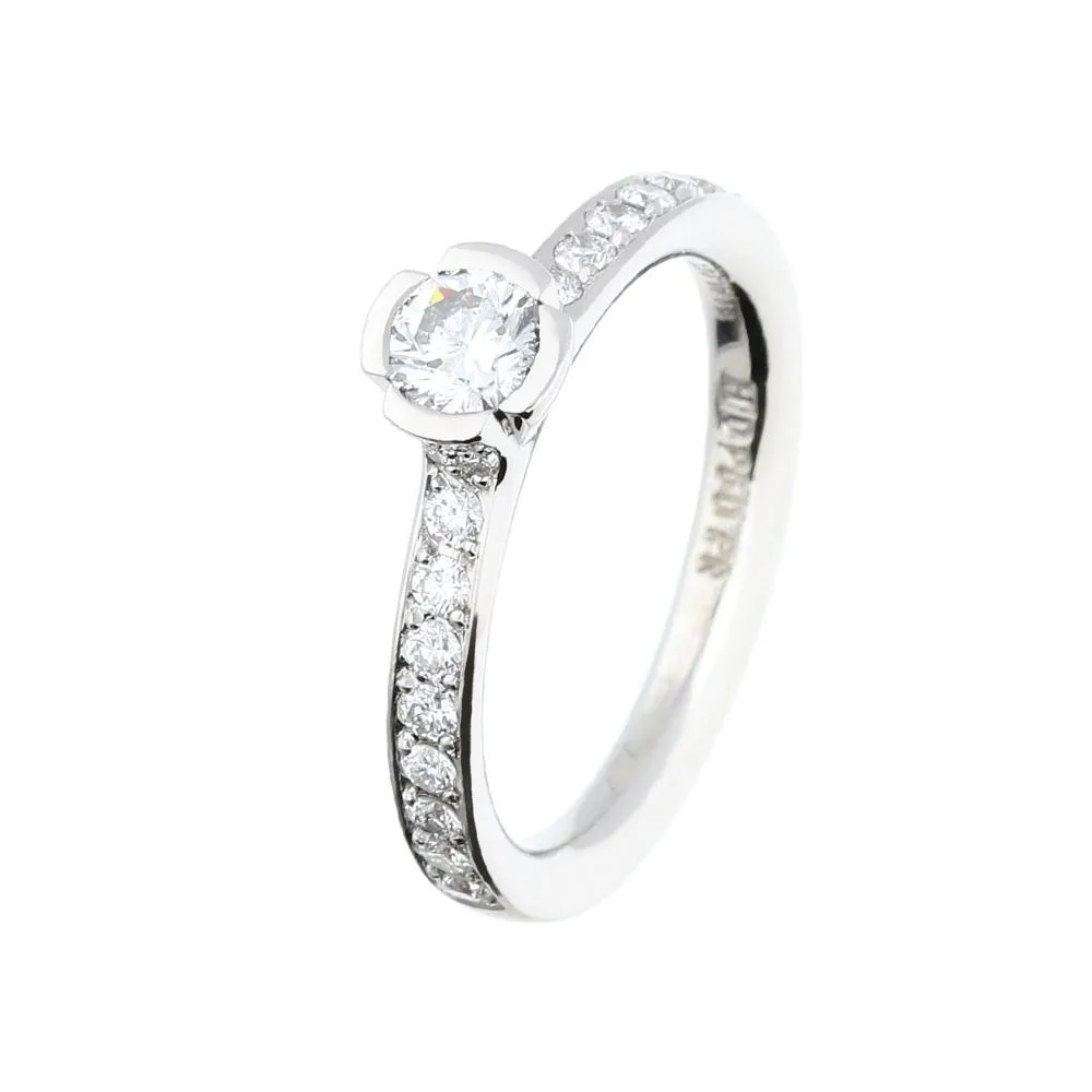 Platinum 0.32ct natural diamond ring with brilliant set shoulders