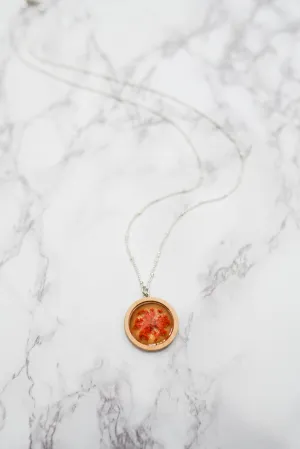 Pressed Crimson Pendant Necklace