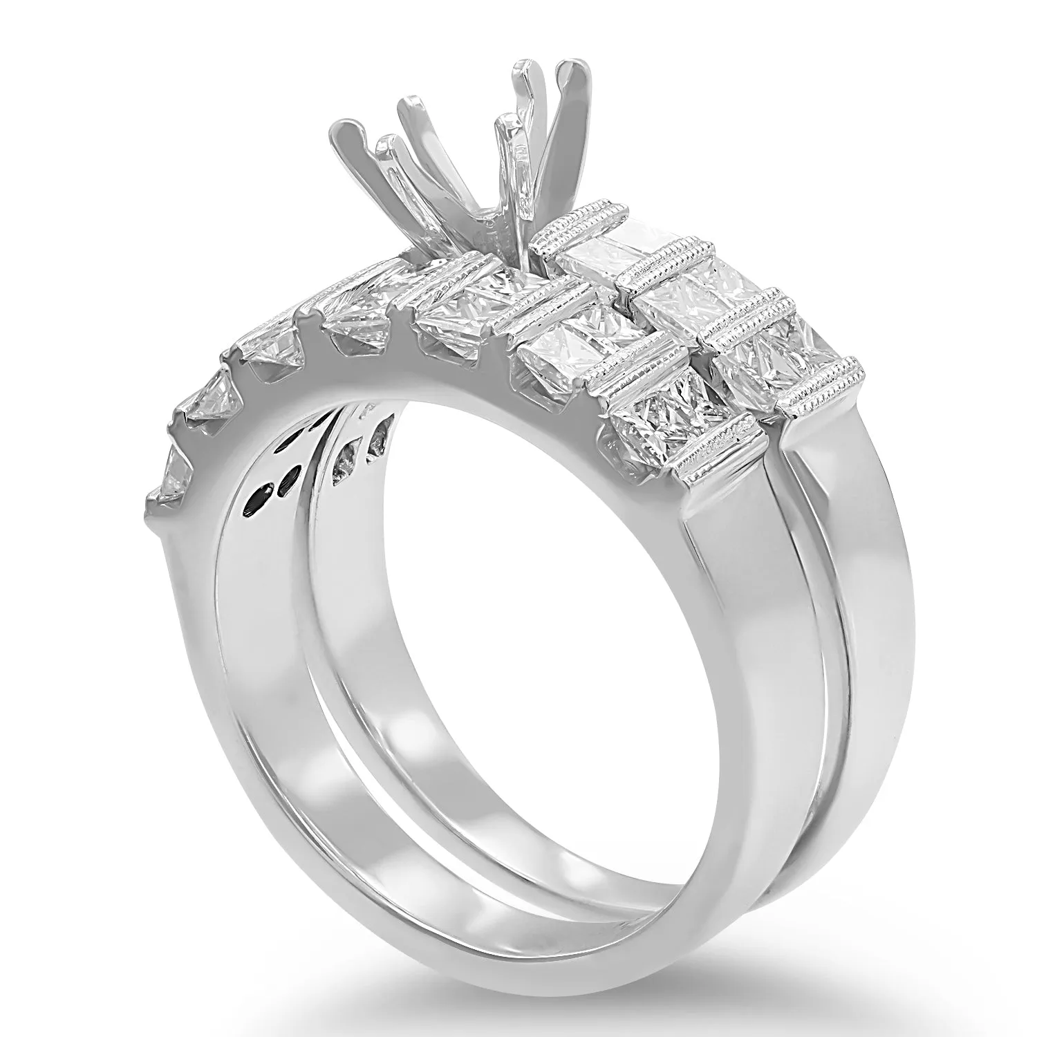 Princess Diamond Semi-mount Ring Engagement Set