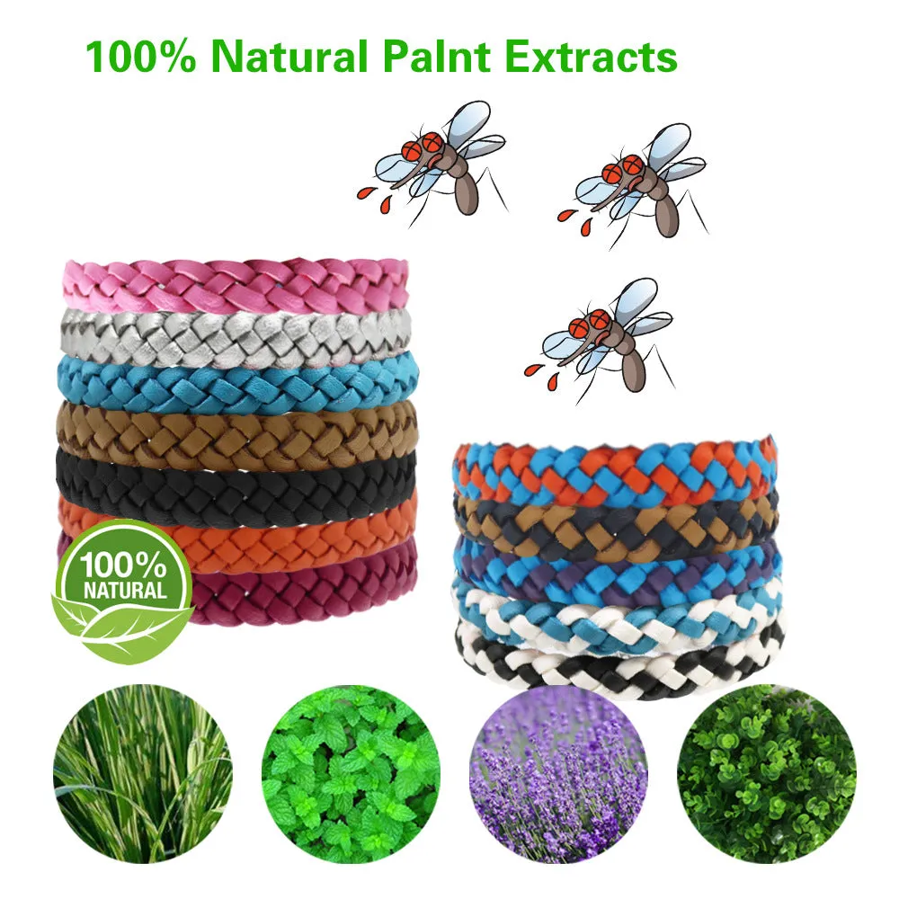 PU Leather Mosquito Repellent Bracelets 12 Pack