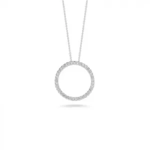 ROBERTO COIN 18K GOLD SMALL DIAMOND CIRCLE PENDANT