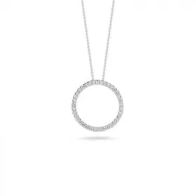 ROBERTO COIN 18K GOLD SMALL DIAMOND CIRCLE PENDANT