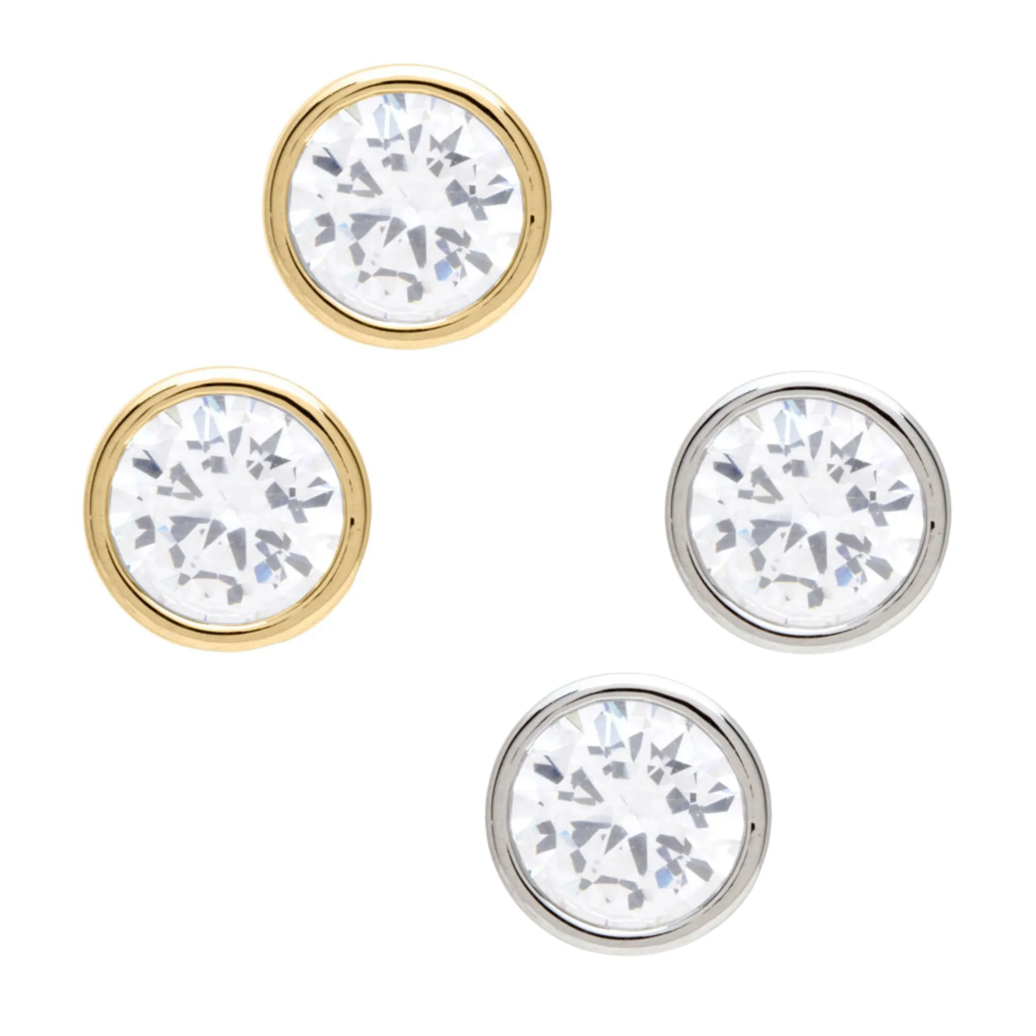 Round Crystal Stud Earrings