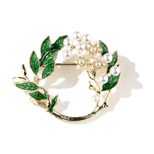 SB351 - Enamel Gardenia Brooch