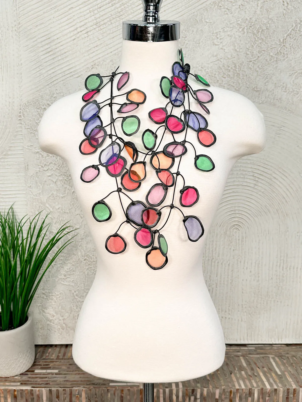 Sheer Fabric Necklace, Multi