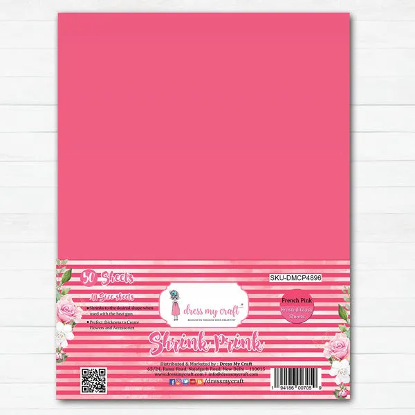 Shrink Prink - French Pink Frosted Glass Sheet - Pack of 50 Sheets