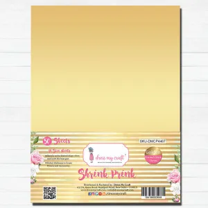 Shrink Prink - Golden Frosted Glass Sheet - Pack of 50 Sheets