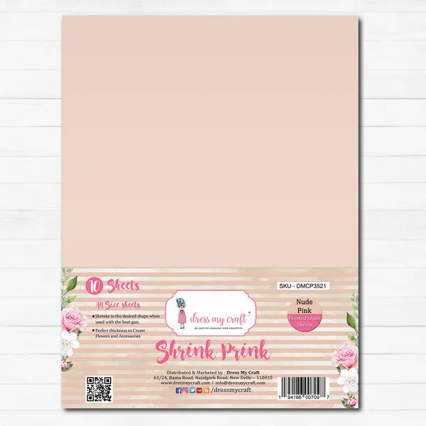 Shrink Prink - Nude Pink Frosted Glass Sheet - Pack of 10 Sheets