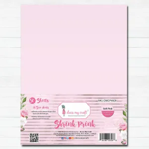 Shrink Prink - Soft Pink Frosted Glass Sheet - Pack of 50 Sheets