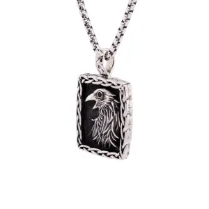 Silver or Silver and Bronze Raven Pendant - Medium