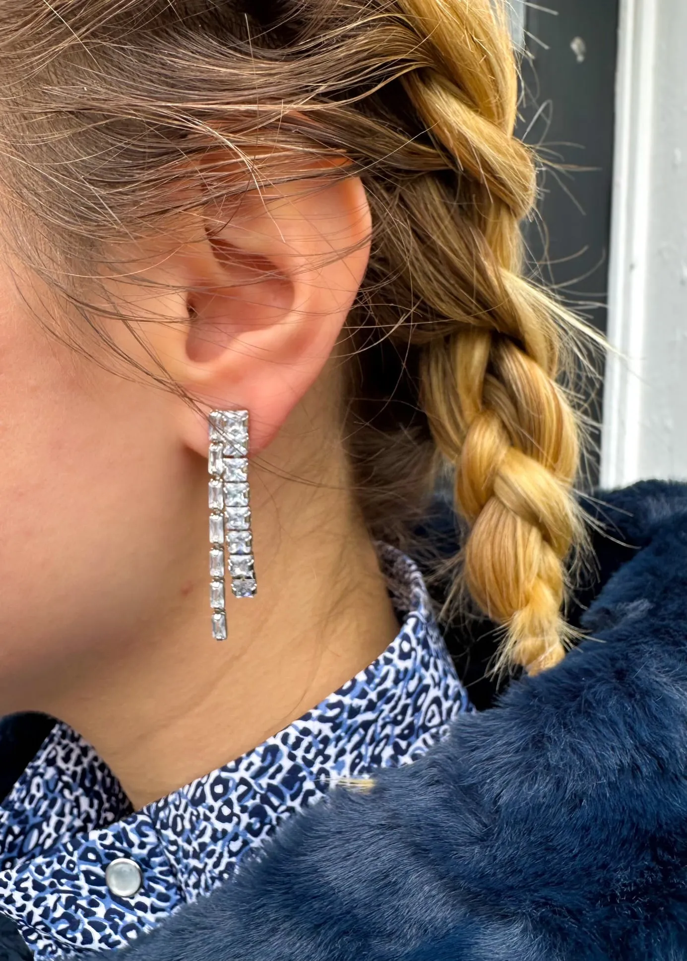 Silver Sparkly Earrings