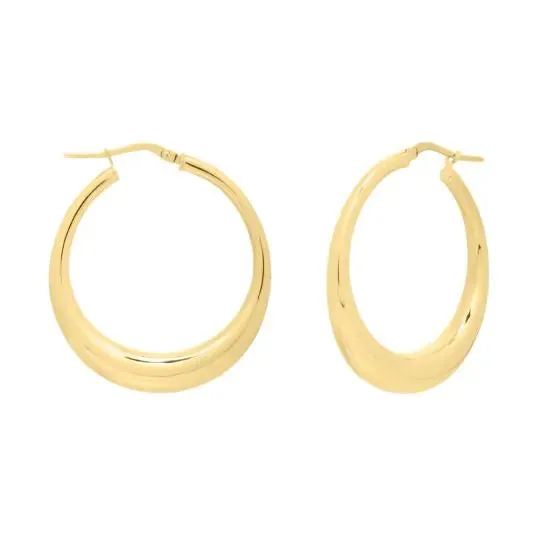 Sincerely Springer's 14k Yellow Gold Electroform Oval Hoop Earrings