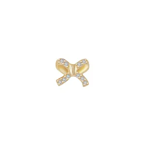 SKINNY SILVER BOW CHARM (YELLOW)