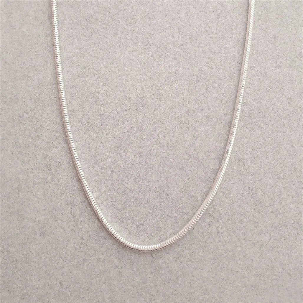 Snake Chain Thin Necklace Silver