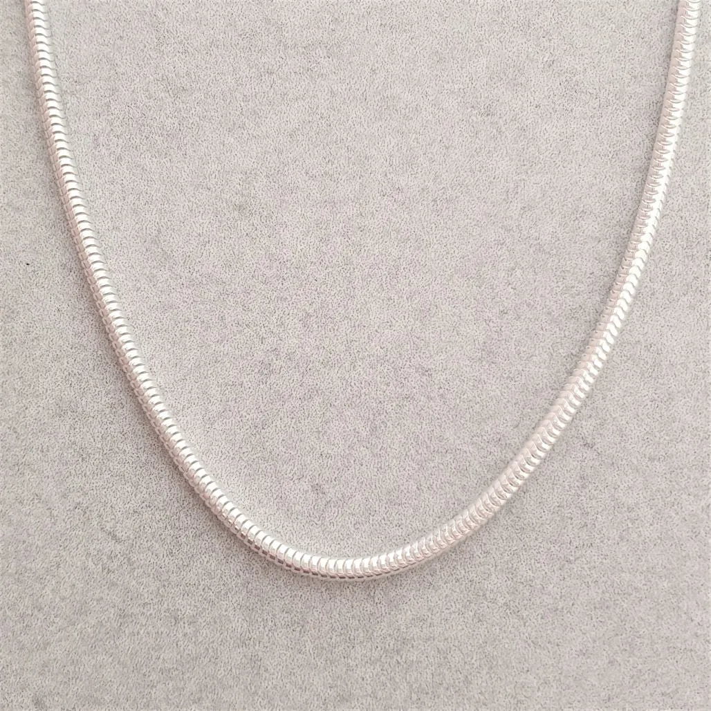 Snake Chain Thin Necklace Silver