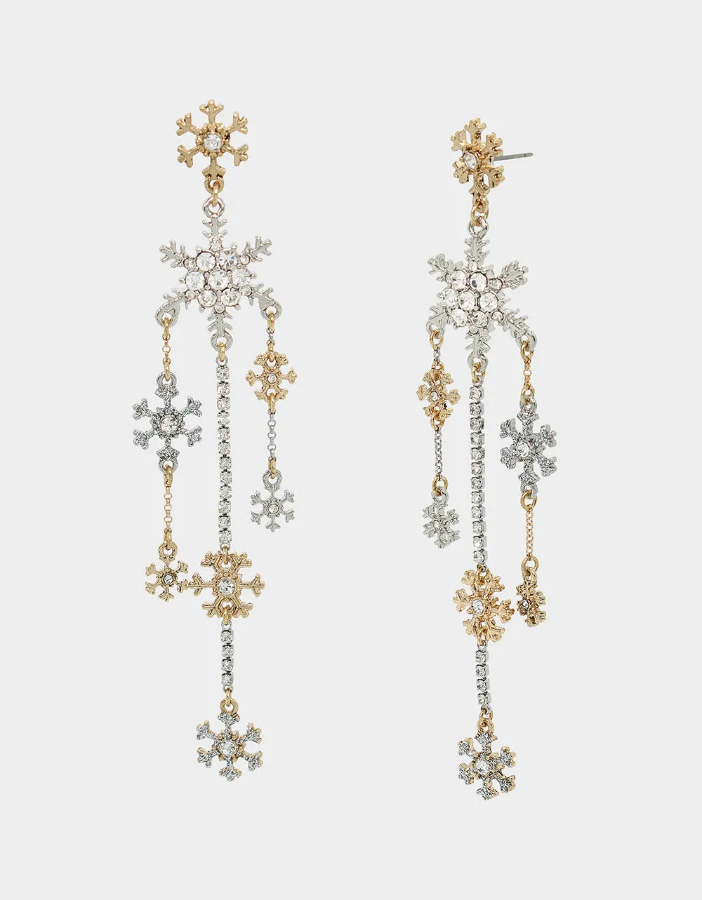 SNOW SPECIAL SNOWFLAKE CHANDELIER EARRINGS CRYSTAL